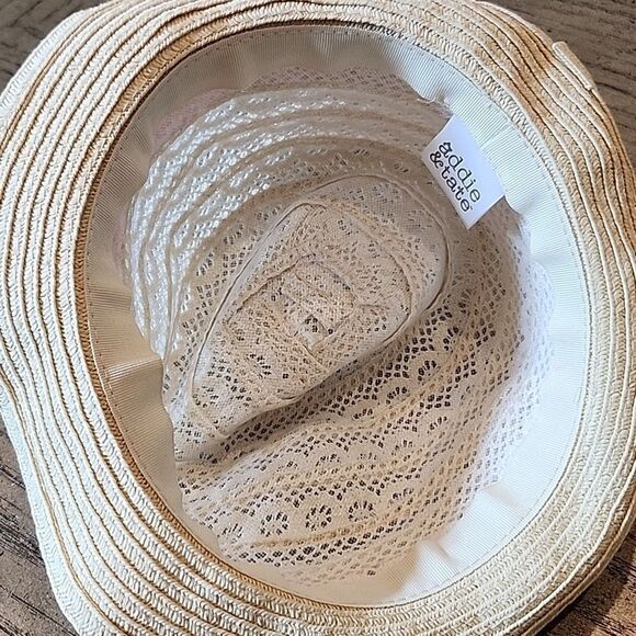 Addie and Tate toddler woven hat pink and tan - Picture 4 of 6